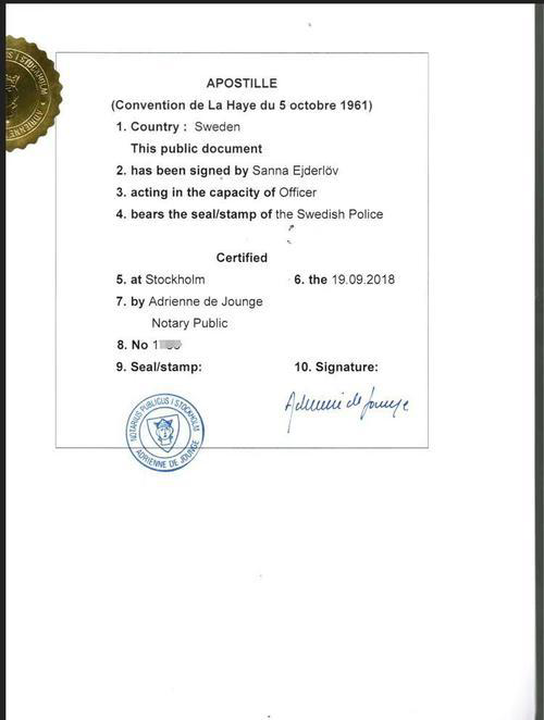瑞典海牙认证办理